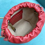 Fortok Gucci Marmont Mini Bucket Bag Red 575163 19x17x10.5cm - 6