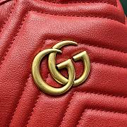 Fortok Gucci Marmont Mini Bucket Bag Red 575163 19x17x10.5cm - 5