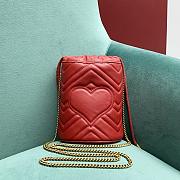 Fortok Gucci Marmont Mini Bucket Bag Red 575163 19x17x10.5cm - 4