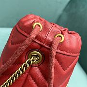 Fortok Gucci Marmont Mini Bucket Bag Red 575163 19x17x10.5cm - 3