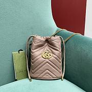 Fortok Gucci Marmont Mini Bucket Bag Beige 575163 19x17x10.5cm - 1