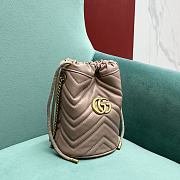 Fortok Gucci Marmont Mini Bucket Bag Beige 575163 19x17x10.5cm - 3