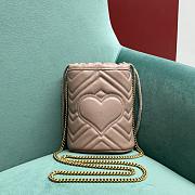 Fortok Gucci Marmont Mini Bucket Bag Beige 575163 19x17x10.5cm - 2