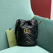Fortok Gucci Marmont Mini Bucket Bag Black 575163 19x17x10.5cm - 1