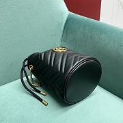 Fortok Gucci Marmont Mini Bucket Bag Black 575163 19x17x10.5cm - 2