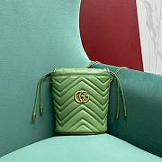 Fortok Gucci Marmont Mini Bucket Bag Green 575163 19x17x10.5cm - 1