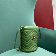 Fortok Gucci Marmont Mini Bucket Bag Green 575163 19x17x10.5cm - 6