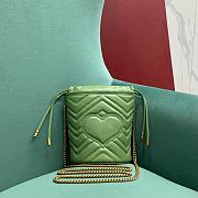 Fortok Gucci Marmont Mini Bucket Bag Green 575163 19x17x10.5cm - 2