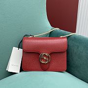 Fortok Gucci Interlocking Chain Bag Red 510302 25x19x5.5cm - 1