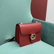 Fortok Gucci Interlocking Chain Bag Red 510302 25x19x5.5cm - 5