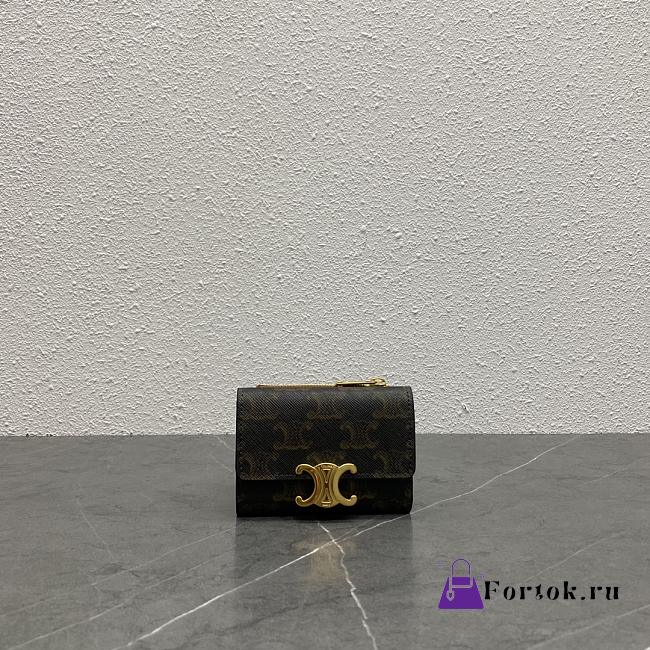 Fortok Celine Triomphe Wallet in Tan 100652 9.5x7.5x3cm - 1