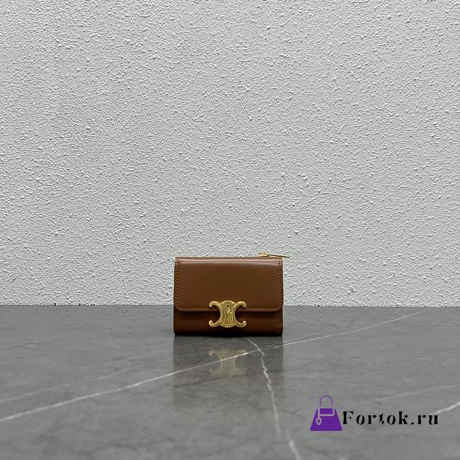 Fortok Celine Triomphe Wallet Brown 100652 9.5x7.5x3cm - 1