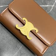 Fortok Celine Triomphe Wallet Brown 100652 9.5x7.5x3cm - 5