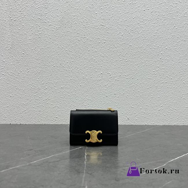 Fortok Celine Triomphe Wallet Black 100652 9.5x7.5x3cm - 1