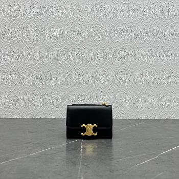 Fortok Celine Triomphe Wallet Black 100652 9.5x7.5x3cm