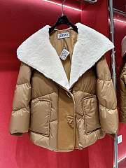Fortok Loewe Coat in Beige With Fur Collar - 1