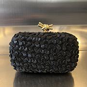 Fortok Bottega Veneta Black Metallic Knot Leather Clutch Bag 19x11.5x5cm - 1