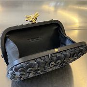 Fortok Bottega Veneta Black Metallic Knot Leather Clutch Bag 19x11.5x5cm - 6