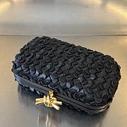 Fortok Bottega Veneta Black Metallic Knot Leather Clutch Bag 19x11.5x5cm - 4