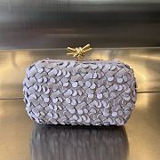 Fortok Bottega Veneta Purple Metallic Knot Leather Clutch Bag 19x11.5x5cm - 1