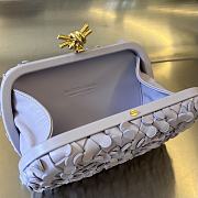 Fortok Bottega Veneta Purple Metallic Knot Leather Clutch Bag 19x11.5x5cm - 5