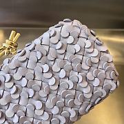 Fortok Bottega Veneta Purple Metallic Knot Leather Clutch Bag 19x11.5x5cm - 3