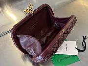 Fortok Bottega Veneta Knot Minaudière Clutch Burgundy 19x11.5x5cm - 3