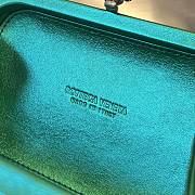 Fortok Bottega Veneta Knot Pressed Intreccio Laminated Leather Minaudiere Clutch Green 20x12x5.5cm - 2