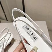 Fortok Jimmy Choo Amita Flowers 45 Slingback Pumps in White - 4