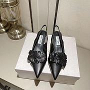 Fortok Jimmy Choo Amita Flowers 45 Slingback Pumps in Black - 1