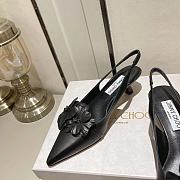 Fortok Jimmy Choo Amita Flowers 45 Slingback Pumps in Black - 2