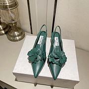 Fortok Jimmy Choo Amita Flowers 45 Slingback Pumps in Green - 1