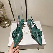 Fortok Jimmy Choo Amita Flowers 45 Slingback Pumps in Green - 6