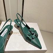 Fortok Jimmy Choo Amita Flowers 45 Slingback Pumps in Green - 4