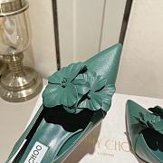 Fortok Jimmy Choo Amita Flowers 45 Slingback Pumps in Green - 3
