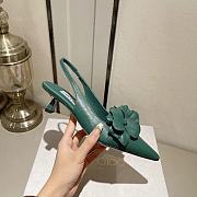 Fortok Jimmy Choo Amita Flowers 45 Slingback Pumps in Green - 2
