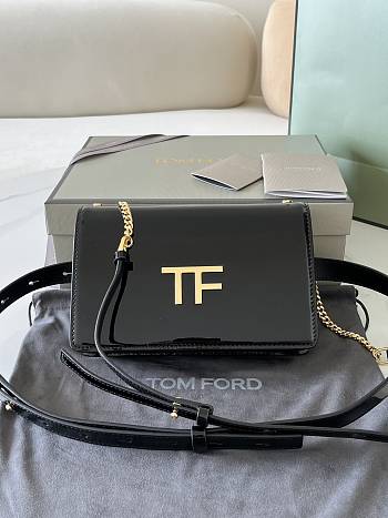 Fortok Tom Ford Patent Leather Shoulder Bag in Black 16x10x4cm