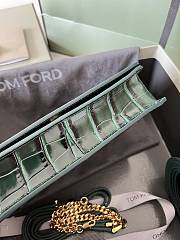 Fortok Tom Ford Crocodile Pattern Shoulder Bag in Green 16x10x4cm - 4