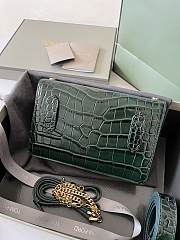 Fortok Tom Ford Crocodile Pattern Shoulder Bag in Green 16x10x4cm - 5