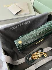 Fortok Tom Ford Crocodile Pattern Shoulder Bag in Green 16x10x4cm - 6
