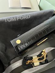 Fortok Tom Ford Crocodile Pattern Shoulder Bag in Black 16x10x4cm - 2