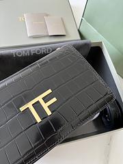 Fortok Tom Ford Crocodile Pattern Shoulder Bag in Black 16x10x4cm - 3