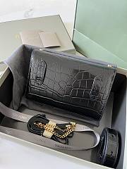 Fortok Tom Ford Crocodile Pattern Shoulder Bag in Black 16x10x4cm - 4