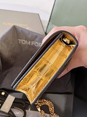 Fortok Tom Ford Crocodile Pattern Shoulder Bag in Gold 16x10x4cm - 2