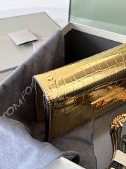 Fortok Tom Ford Crocodile Pattern Shoulder Bag in Gold 16x10x4cm - 3
