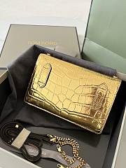 Fortok Tom Ford Crocodile Pattern Shoulder Bag in Gold 16x10x4cm - 6