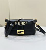 Fortok Fendi Baguette Handle Bag Black 27x6x13cm - 1