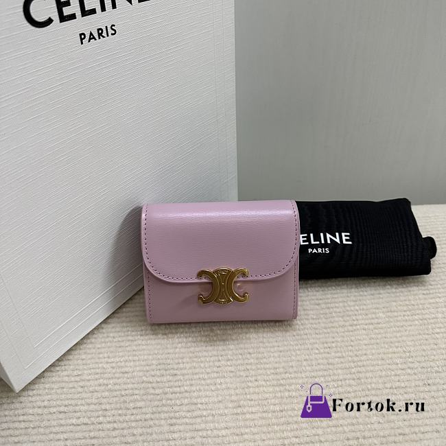 Fortok Celine Triomphe Wallet Pink 10D783 10,5x9cm - 1