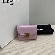 Fortok Celine Triomphe Wallet Pink 10D783 10,5x9cm - 1