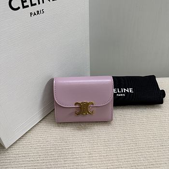 Fortok Celine Triomphe Wallet Pink 10D783 10,5x9cm